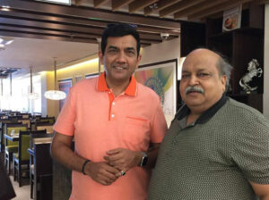 VIMAL JHAJHARIA WITH MR. SANJEEV KAPOOR THE LEGENDARY CHEF OUTSIDE HIS RESTAURANT IN DUBAI