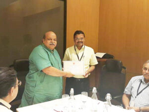 Giving away completion certificates in Vastu workshop