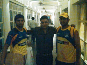 Blessing Mahendra Singh Dhoni and Suresh Raina of CSK