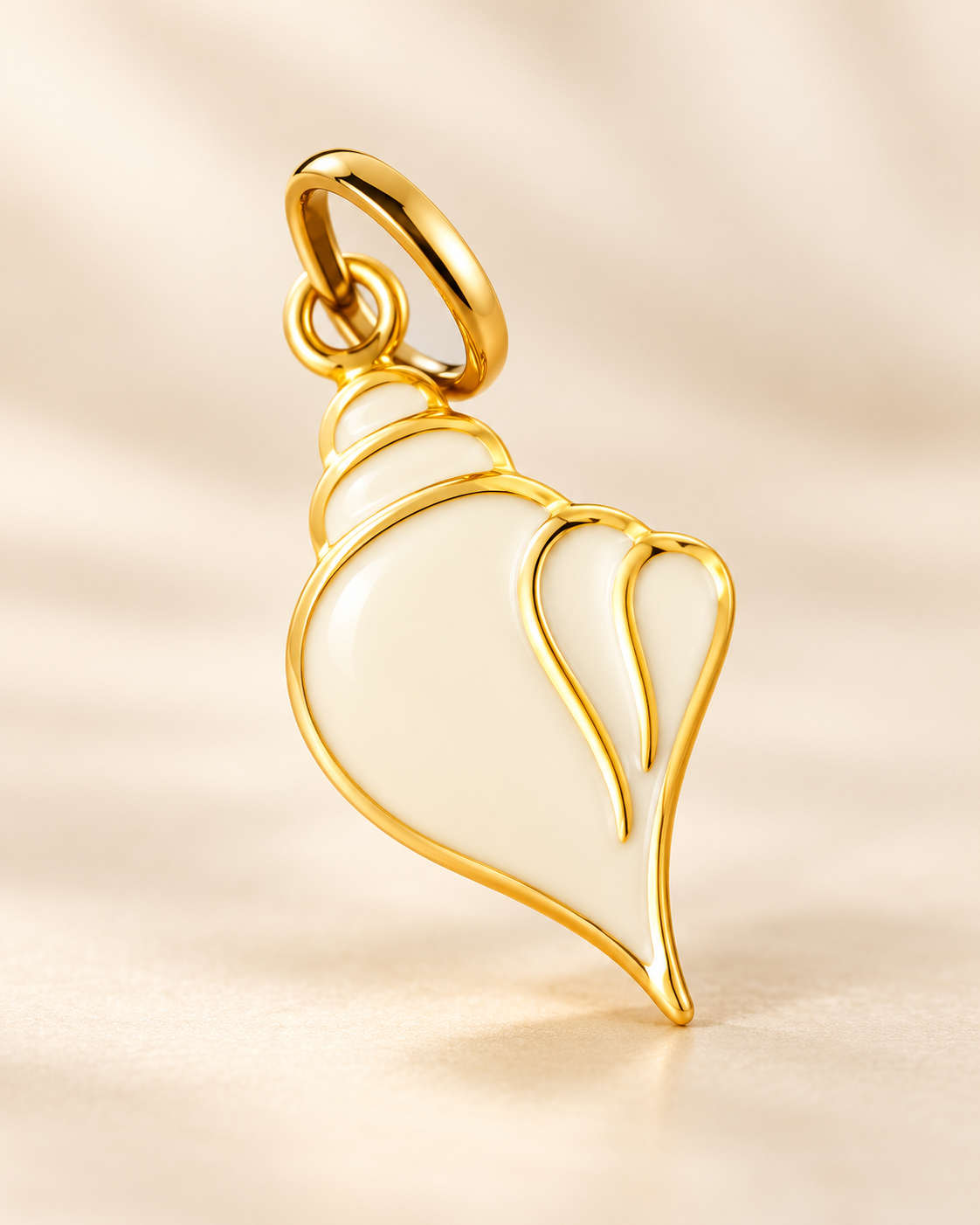 Ivory and Gold Conch Pendant